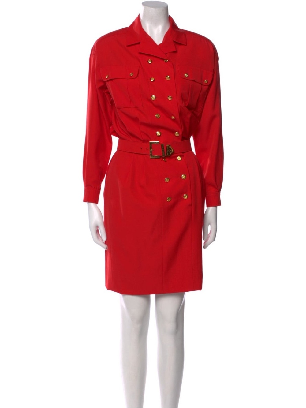 Authentic CHANEL Spring 1989 Karl Lagerfeld red belt dress vintage size 36 - Picture 4 of 13